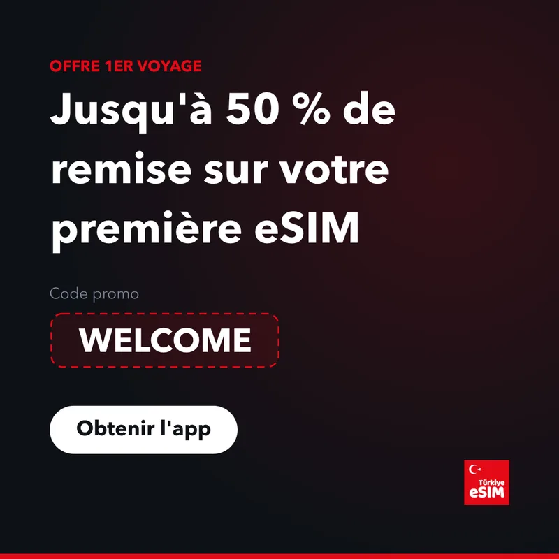 Code promo Turkey eSIM — jusqu'à 15 % de remise
