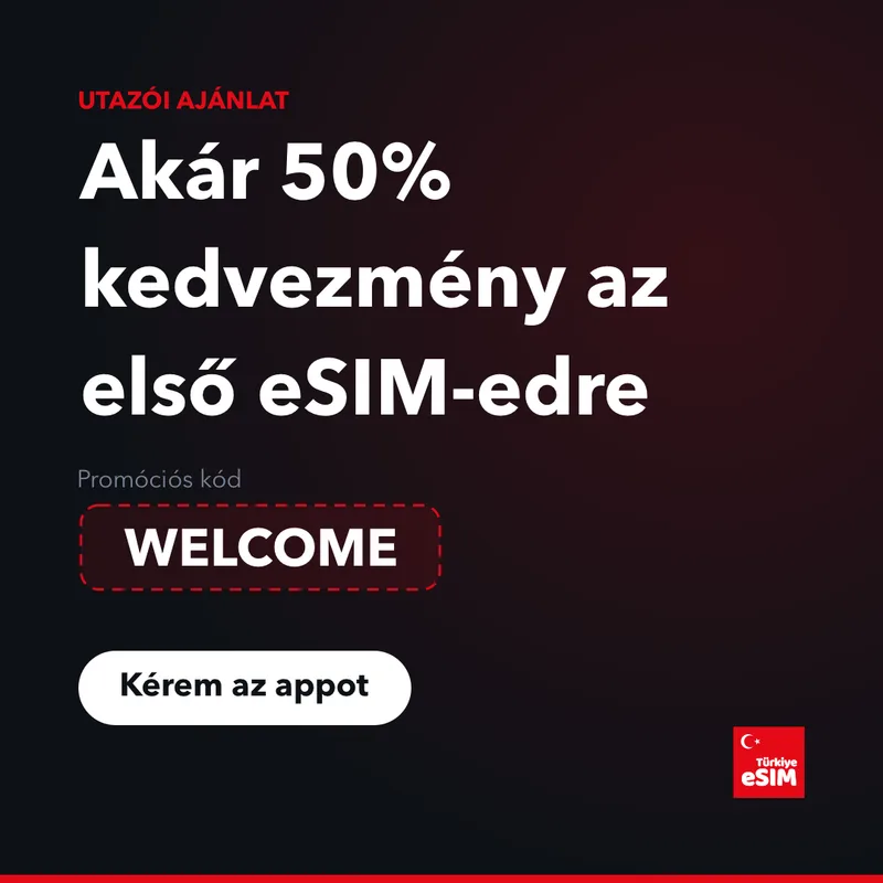 Turkey eSIM promóciós kód — akár 15% kedvezmény