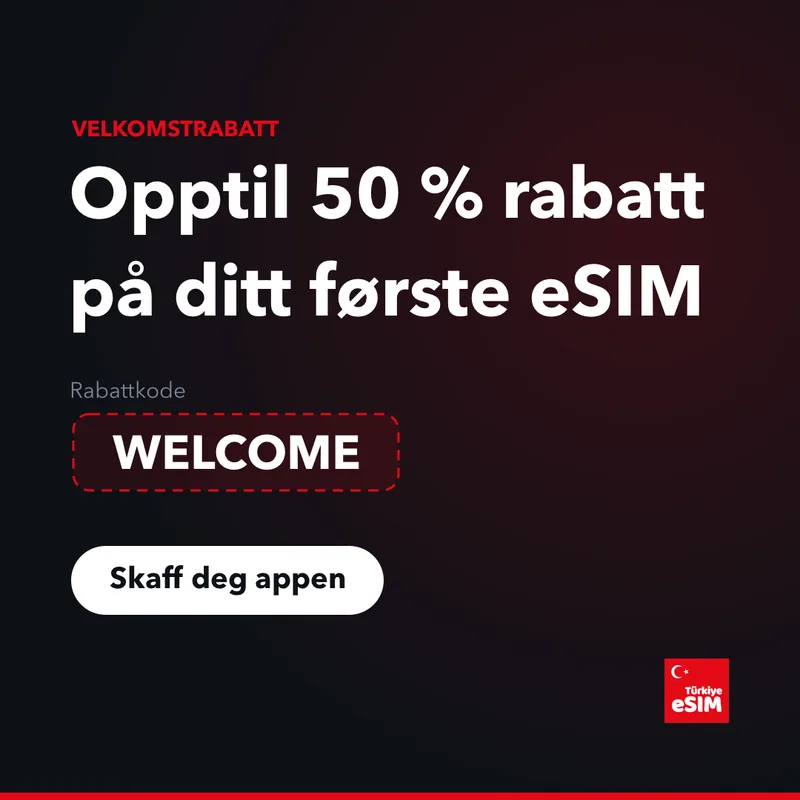 Turkey eSIM promokode — opptil 15 % rabatt