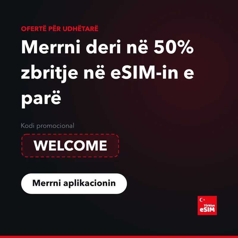 Kodi promocional Turkey eSIM — deri në 15% ulje