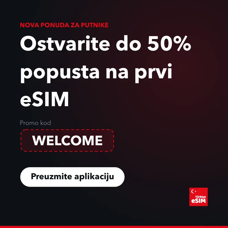Turkey eSIM promo kod — do 15% popusta