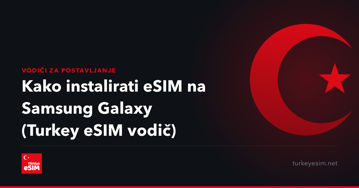 Kako instalirati eSIM na Samsung Galaxy (Turkey eSIM vodič)