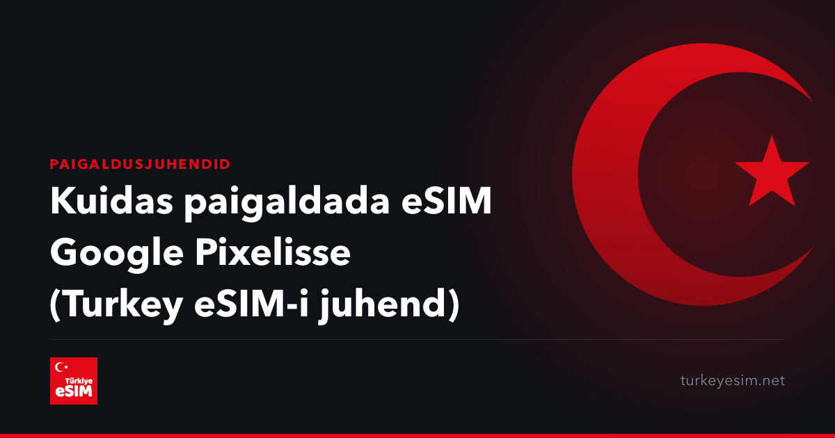 Kuidas paigaldada eSIM Google Pixelisse (Turkey eSIM-i juhend)