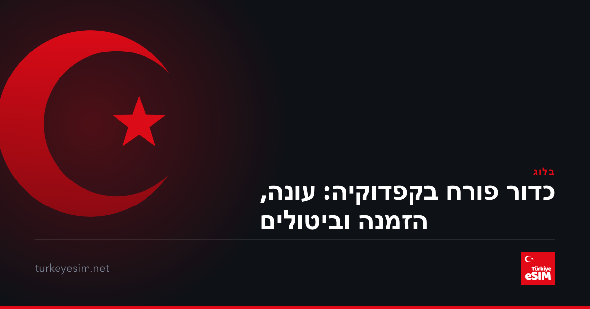כדור פורח בקפדוקיה: עונה, הזמנה וביטולים