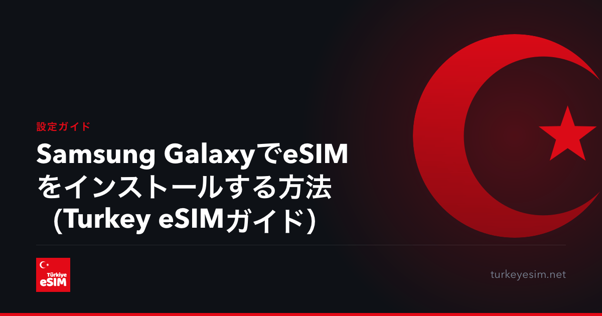 Samsung GalaxyでeSIMをインストールする方法（Turkey eSIMガイド）