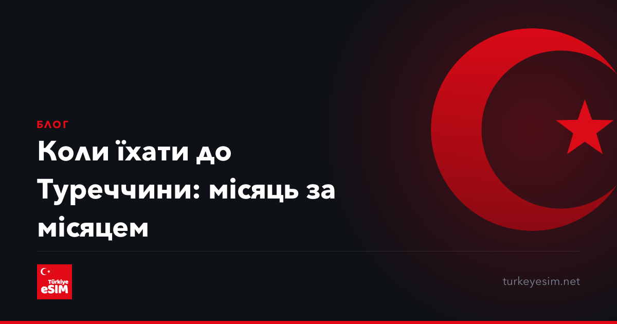 Коли їхати до Туреччини: місяць за місяцем