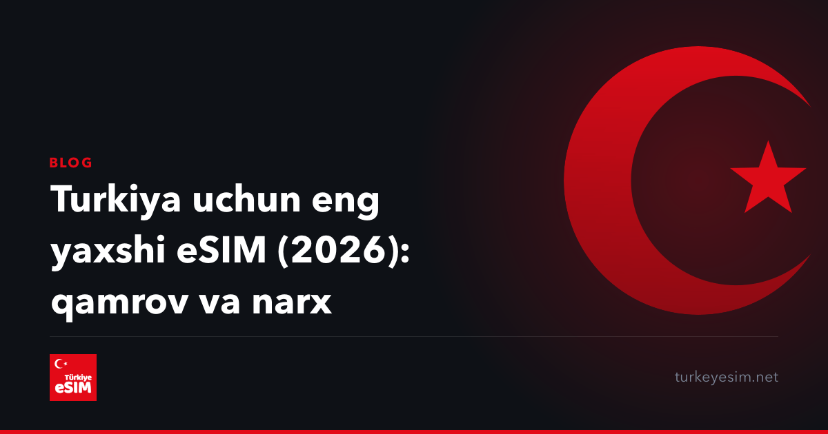 Turkiya uchun eng yaxshi eSIM (2026): qamrov va narx